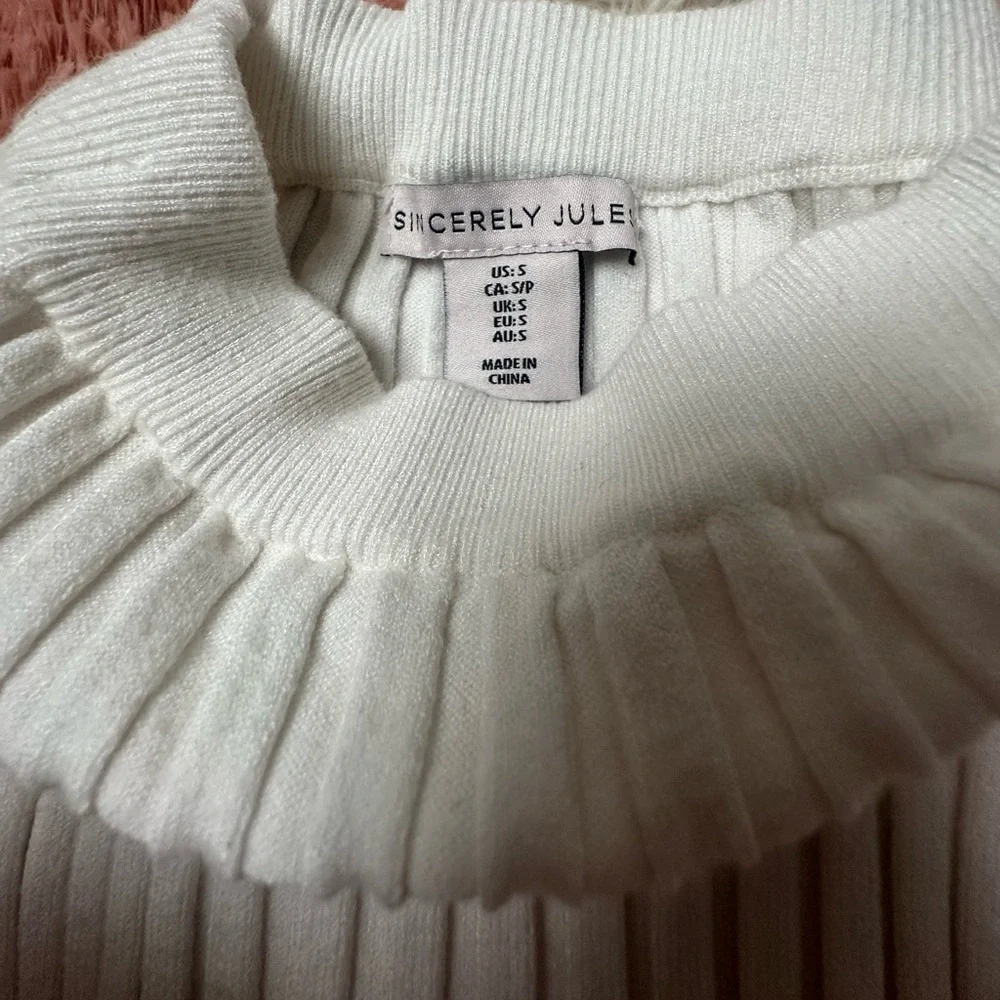 Sincerely Jules Cream Ribbed Knit Pants